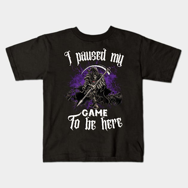 I Paused My Game to Be Here-Halloween gift 3 Kids T-Shirt by JustBeSatisfied